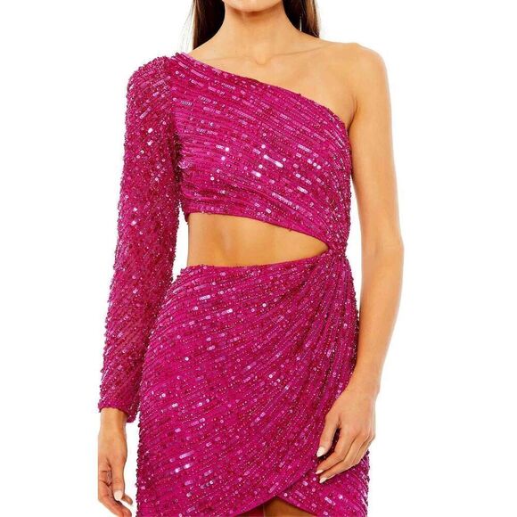 Ieena Duggal 24016 - One Sleeve Beaded Prom Dress NEW - Picture 2 of 9